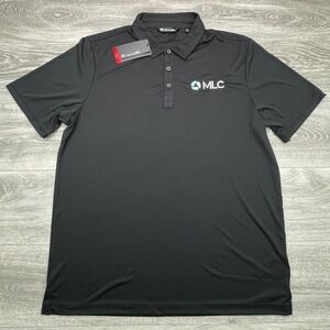 Travis Mathew Shirt Mens XL Black Performance Golf Polo Stretch Embroidered Prep